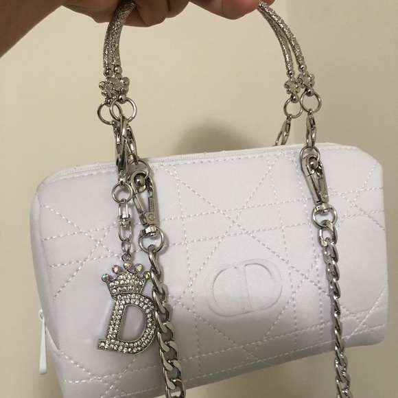 Dior Beauty cross-stitch Patterned white  Pouch - Picture 2 of 10